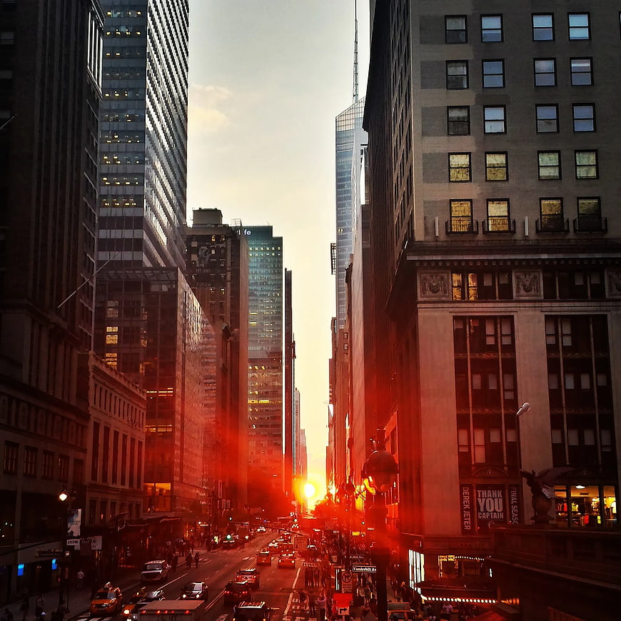 New York City Street Sunset Golden Hour