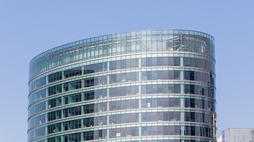 Modern Curved Glass Office Building Architecture