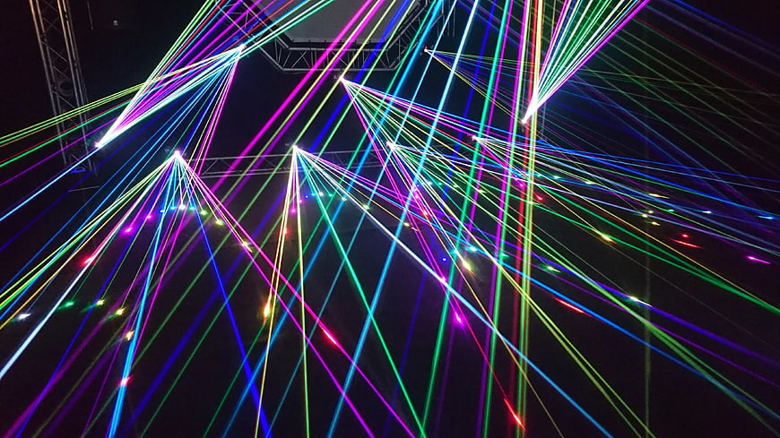 Vibrant Multi-Color Laser Light Show Display