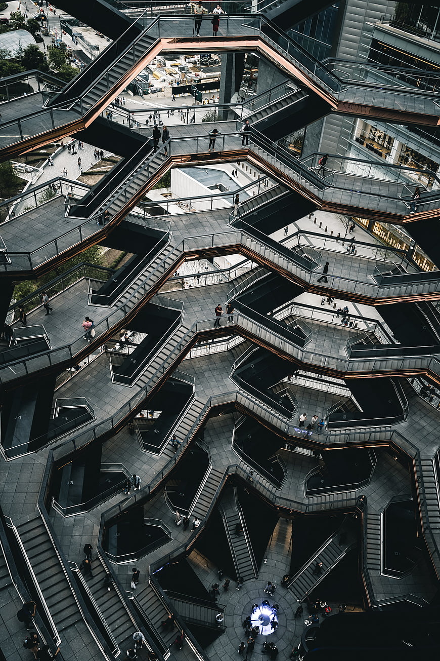 Aerial View of The Vessel at Hudson Yards New York