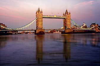 Tower Bridge London at Sunset with Reflections on River Thames