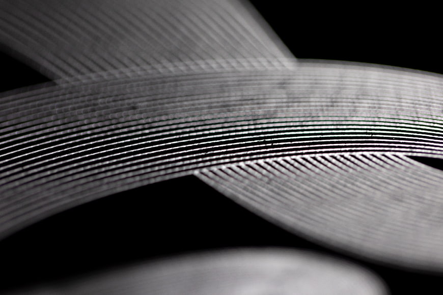 Abstract Monochrome Wavy Lines on Black Background