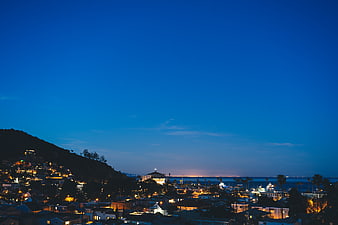 Catalina Island Night Skyline with City Lights and Ocean View