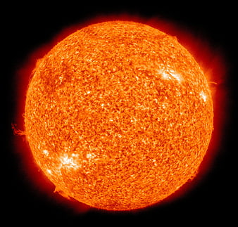 Vibrant Orange Sun Surface Texture on Black Background