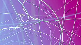 Abstract neon light trails on purple gradient background