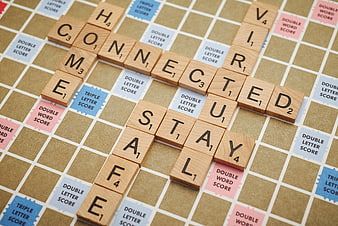 Stay Connected Scrabble Tiles on Game Board