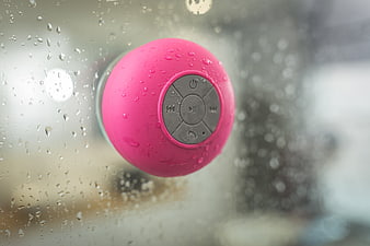 Pink Waterproof Bluetooth Speaker in Shower