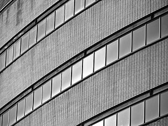 Black and White Abstract Office Building Facade Pattern