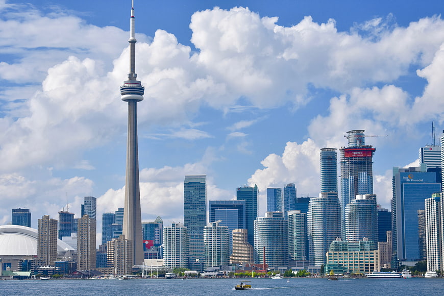 Toronto Skyline with CN Tower and Lake Ontario