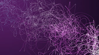 Abstract purple and white scribble lines on dark background